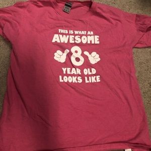 Pink 8 years old birthday youth t-shirt 🍉 4/$20